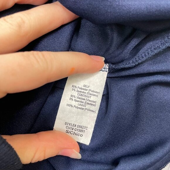 Gilli Lattice Blue Dot Long Sleeved Faux-Wrapped Dress Size Small - Picture 4 of 6